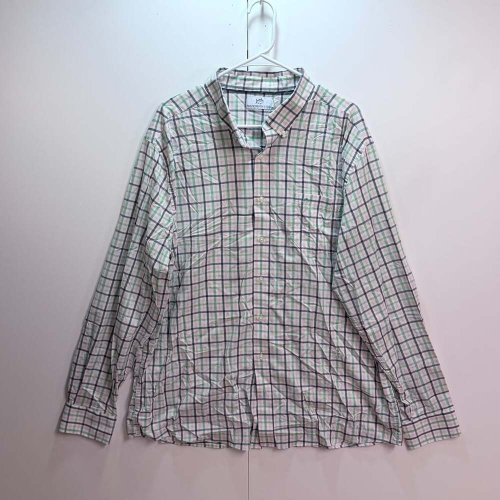 Southern Tide Plaid Button Down Shirt Size XXL
